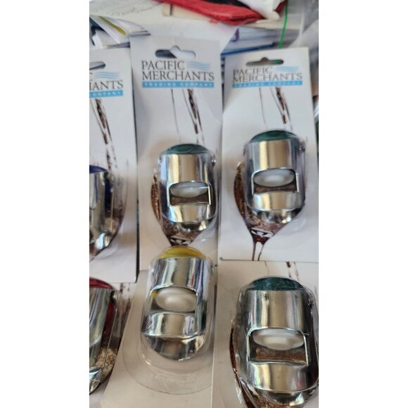 Set Of 6 Pacific Merchants Champagne Bottle Top Popper Openers With Color Coded - Picture 3 of 4